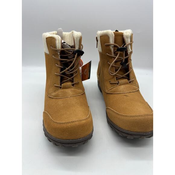 Sporto® Boho Water-Resistant Suede Lace-Up Ankle Boot - Camel 10 M - Picture 2 of 8